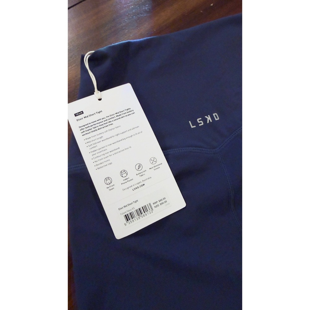 LSKD Elixir Mid Short Tight Future Navy XS High Waist Biker Shorts NEW NWT - Picture 14 of 16